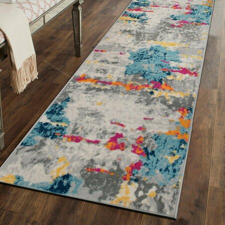 WORLD RUG GALLERY Sky Collection Modern Abstract Area Rug 2'x3' Multi 233MULTI2X3